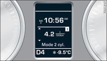 Combiné d'instruments : affichage du mode 2 cylindres